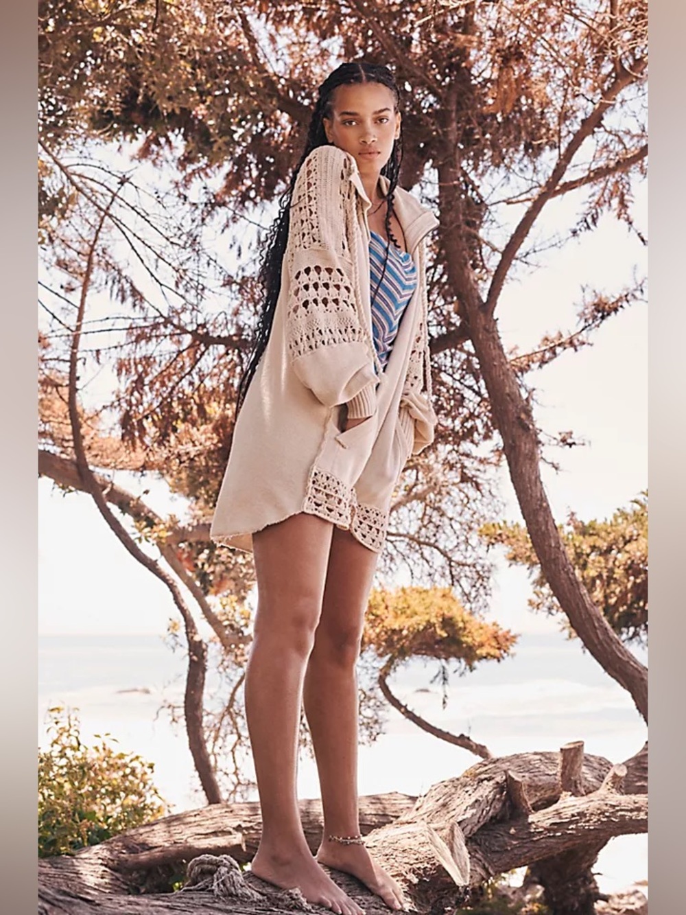 NWT Free People Dune Bug Cardi in Tan size L - Picture 9 of 14
